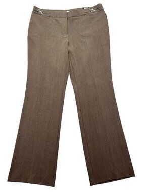 New‎ York & Company Crosby Street Straight Leg Pants Size 14 Brown Office